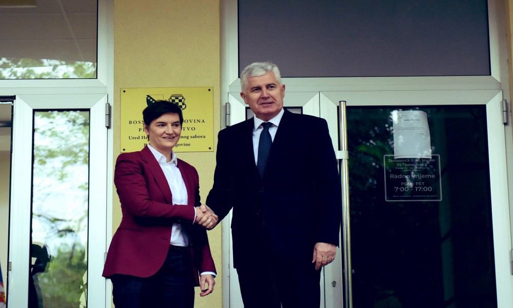 Premijerka Brnabić u Mostaru, sastala se sa Čovićem i Krišto