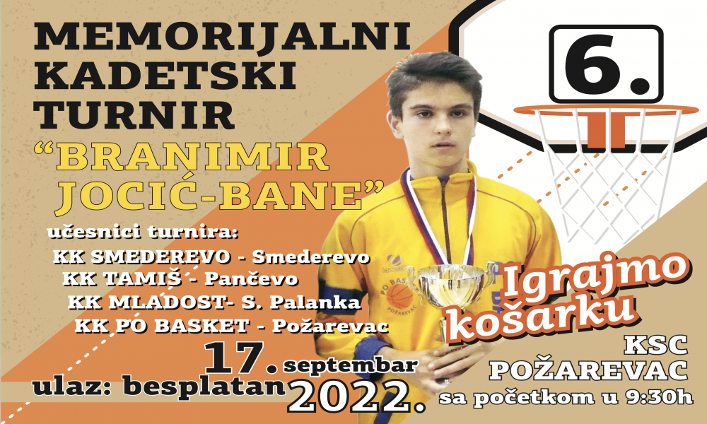 U subotu se igra Memorijalni košarkaški turnir "Branimir Jocić - Bane"
