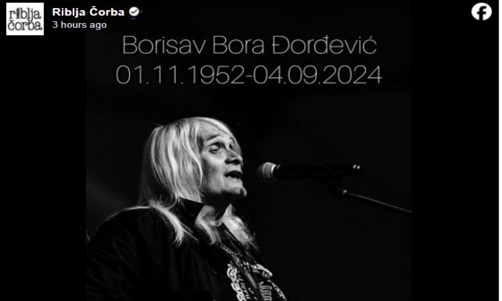 Preminuo legendarni Bora Đorđević