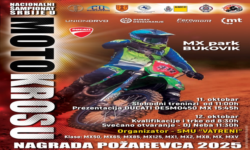 "Nagrada Požarevca 2025" donosi vikend pun adrenalina u MX Park Bukovik