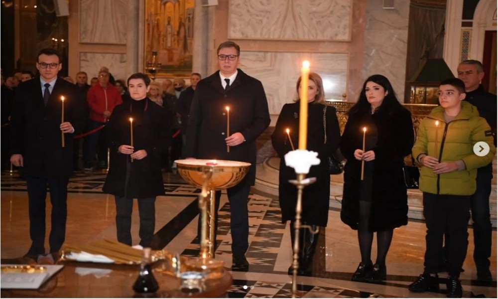 Pet godina od ubistva Olivera Ivanovića, pomenu u Hramu Svetog Save prisustvovao i Vučić