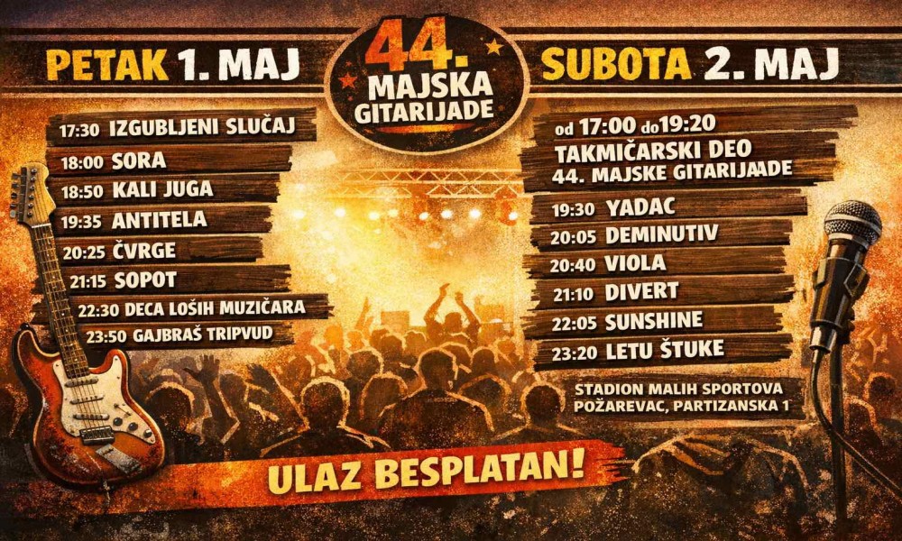Rok spektakl u Požarevcu - 44. Majska gitarijada