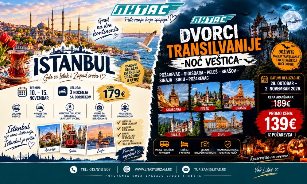 Litas predstavlja nove aranžmane za putovanja - Istanbul i Transilvanija