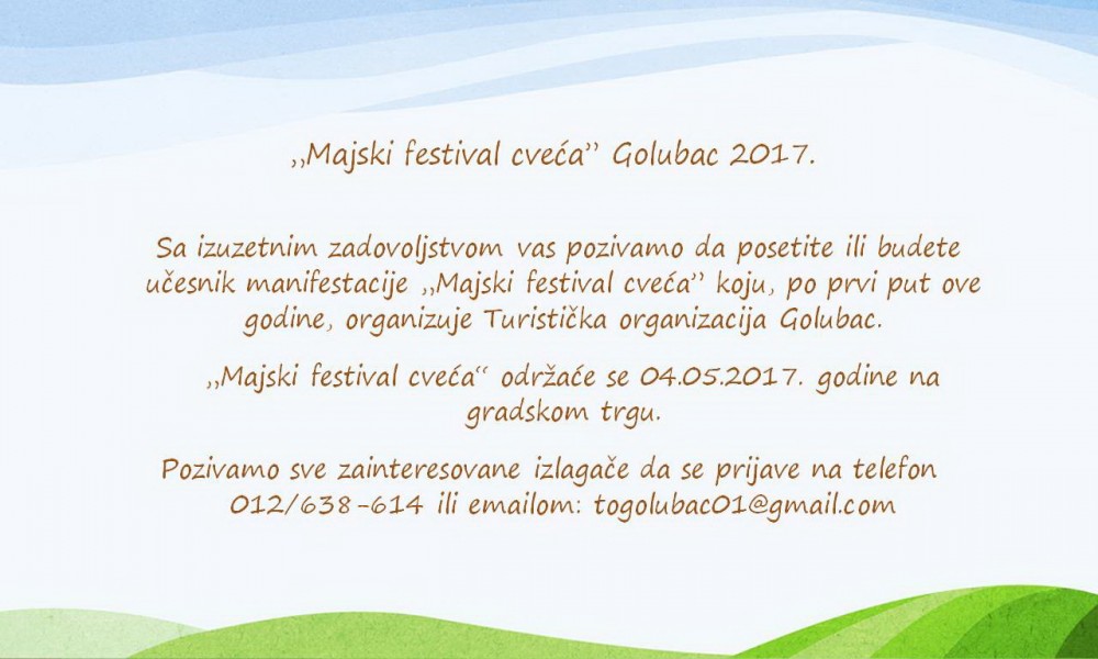 POČINJE PRVI MAJSKI FESTIVAL CVEĆA U GOLUPCU